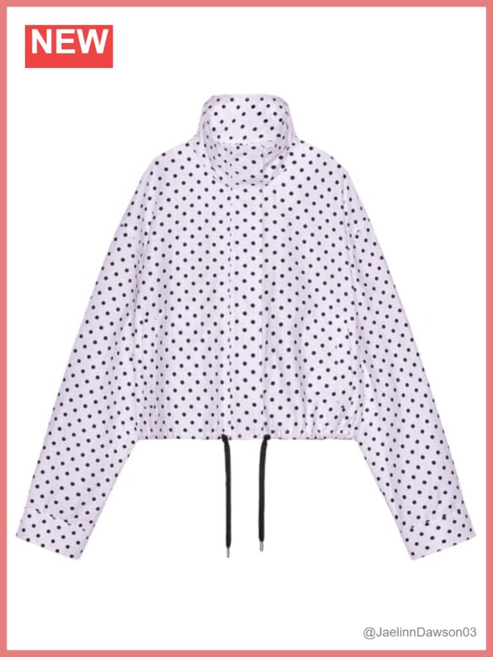 Women Polka Dot Cropped Bomber Jacket Zip Up Lightweight Casual Coat